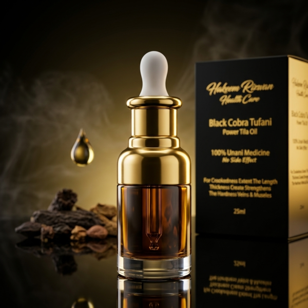 Black Cobra Tufani Power Tila Oil  Premium Unani Herbal Massage Oil for Strength, Stamina & Performance